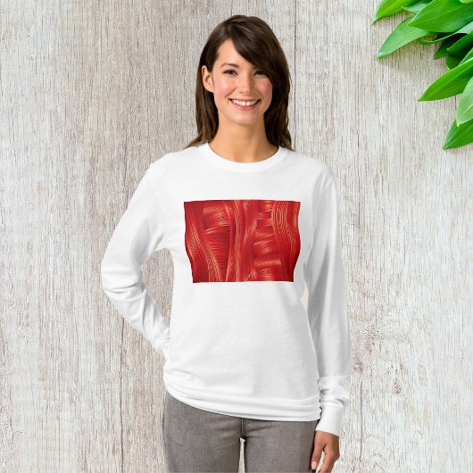 Dynamische rode spiertextuur Abstract T-shirt