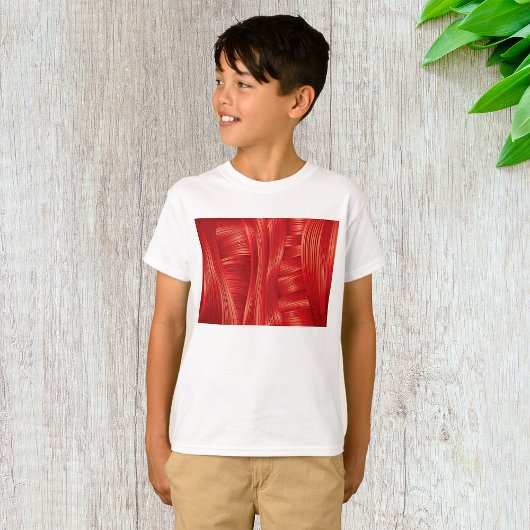 Dynamische rode spiertextuur Abstract T-shirt