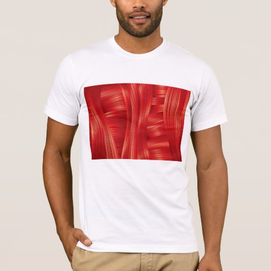 Dynamische rode spiertextuur Abstract T-shirt (Voorkant)