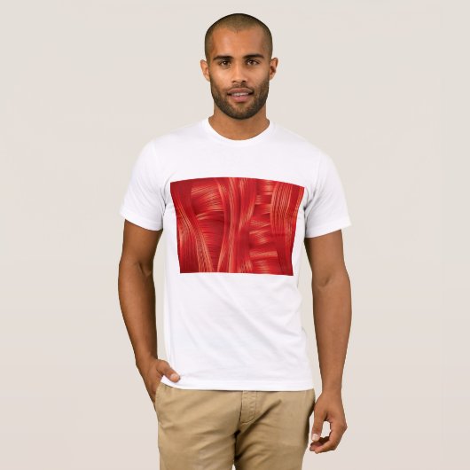 Dynamische rode spiertextuur Abstract T-shirt (Voorkant volledig)