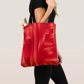 Dynamische rode spiertextuur Abstract Tote Bag