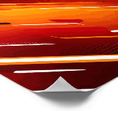 Dynamische rode strepen met Abstracte lineaire bew Poster (Hoek)