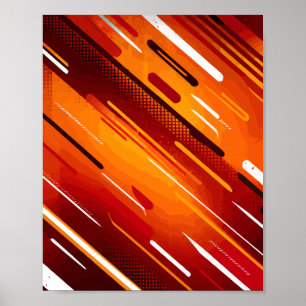 Dynamische rode strepen met Abstracte lineaire bew Poster