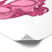 Dynamische Roze ABSTRACTE KUNST Artistiek Motief Poster (Hoek)