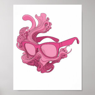 Dynamische Roze ABSTRACTE KUNST Artistiek Motief Poster