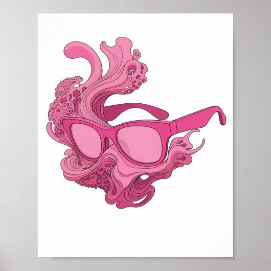 Dynamische Roze ABSTRACTE KUNST Artistiek Motief Poster (Voorkant)