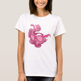 Dynamische Roze ABSTRACTE KUNST Artistiek Motief T-shirt