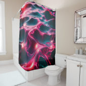 Dynamische roze en blauwe water rimpelingen douchegordijn (In situ)