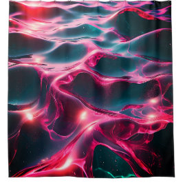 Dynamische roze en blauwe water rimpelingen douchegordijn