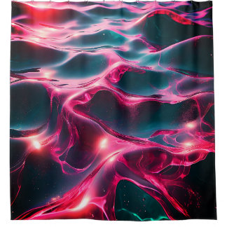 Dynamische roze en blauwe water rimpelingen douchegordijn