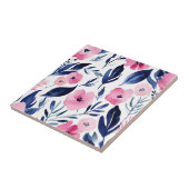 Dynamische Roze en Navy Waterverf Tegeltje (Zijkant)