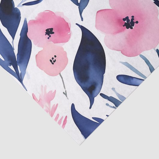 Dynamische Roze en Navy Waterverf Tissuepapier (Detail)