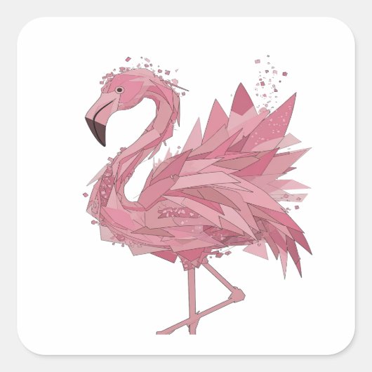 Dynamische Roze FLAMINGO Sticker Motief (Voorkant)