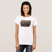 Dynamische Roze STAY FOCUSED 3D-tekstkunst T-shirt (Voorkant volledig)