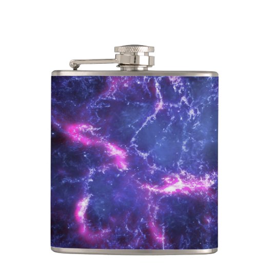 Dynamische ruimte nevel kosmisch beeld heupfles (Voorkant)