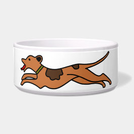 Dynamische Running Dog Bowl - Motion Vector Art De Voerbakje