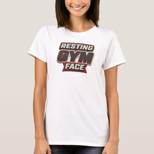 Dynamische RUSTENDE GYM GEZICHTS MODEPRINT T-shirt (Voorkant)