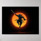 Dynamische Samurai Sprong Silhouet Poster (Voorkant)