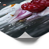 Dynamische scène van macarons in een explosie van  poster (Hoek)