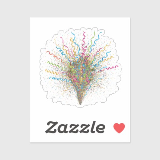 Dynamische Slierten & Confetti-uitbarsting Nieuwja Sticker (Vel)