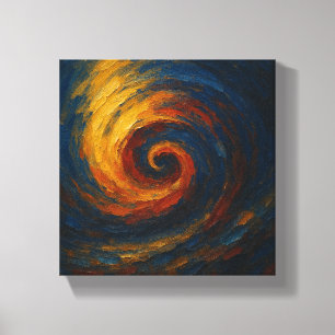 Dynamische spiraalvortex - Abstracte energie Canvas Afdruk