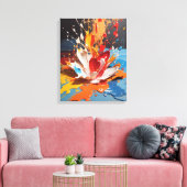 Dynamische splash abstracte kleurrijke muurkunst canvas afdruk (Insitu (Woonkamer))
