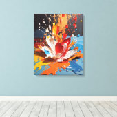 Dynamische splash abstracte kleurrijke muurkunst canvas afdruk (Insitu (Houten vloer))