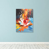 Dynamische splash abstracte kleurrijke muurkunst canvas afdruk (Insitu (Houten vloer))