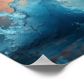 Dynamische splash van turquoise water reflecterend poster (Hoek)
