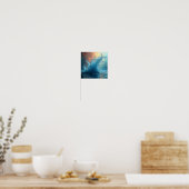 Dynamische splash van turquoise water reflecterend poster (Keuken)
