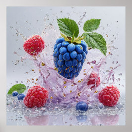 Dynamische splash van water poster