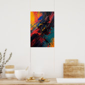 Dynamische Splatter – Abstract expressionist W Poster (Keuken)