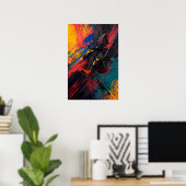 Dynamische Splatter – Abstract expressionist W Poster (Thuiskantoor)