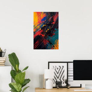 Dynamische Splatter – Abstract expressionist W Poster