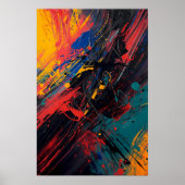 Dynamische Splatter – Abstract expressionist W Poster (Voorkant)