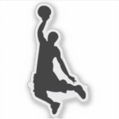 Dynamische sportatleet sticker voor basketbalfans (Voorkant)