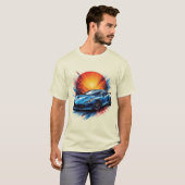 Dynamische sportauto t-shirt (Voorkant volledig)