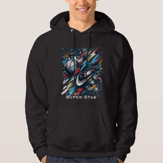Dynamische sportpassie, hoodie-bold, actie hoodie (Voorkant)