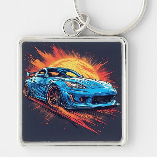 Dynamische sportwagen sleutelhanger (Voorkant)