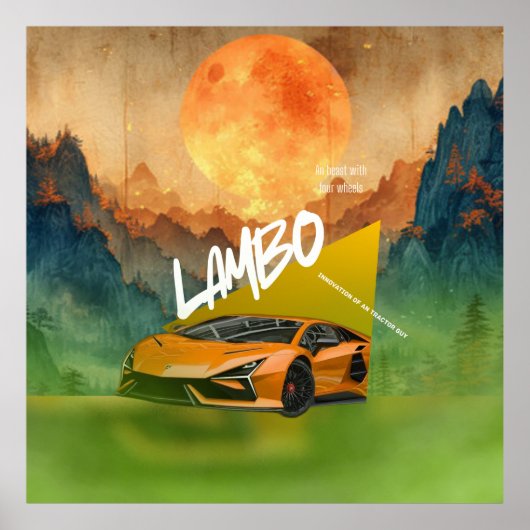 Dynamische sportwagen Wall Art Poster (Voorkant)