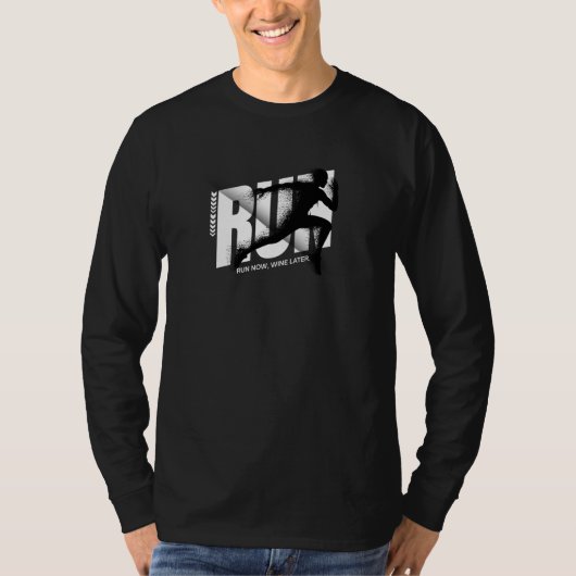 Dynamische Sprinter Beweging Silhouet T-shirt (Voorkant)