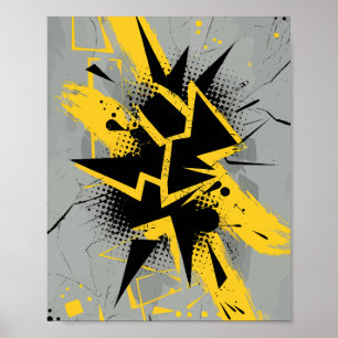 Dynamische stedelijke graffiti street art poster
