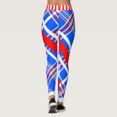 Dynamische sterren en strepen op blauw leggings (Achterkant)