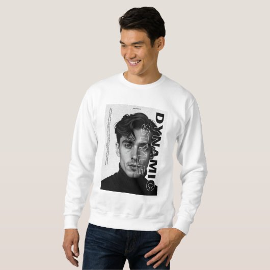 Dynamische stijl – monochroom portretontwerp trui (Voorkant volledig)