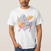 Dynamische stroom: Abstracte figuur in beweging T-shirt (Voorkant)