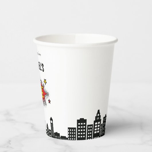 Dynamische Superheld 1e Verjaardag Papieren Bekers (Links)