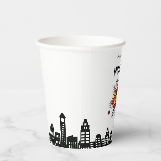 Dynamische Superheld 1e Verjaardag Papieren Bekers (Rechts)