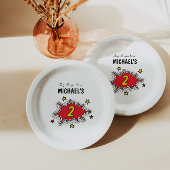 Dynamische Superhero 2e Verjaardag Papieren Bordje