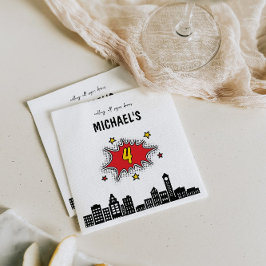 Dynamische Superhero 4e Verjaardag Servet