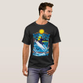 Dynamische Surfer Golf Illustratie T-shirt (Voorkant volledig)